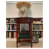 Leather Top Stand, Chinese Vase Lamp