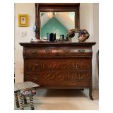 Victorian Oak Chest with Mirror