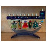 Art Glass Menorah 