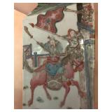 Chinese Export Lamp with Warriors on Horseback