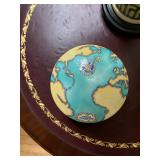 Tiffany Lidded Dish with Map