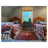 Twin Beds, Handmade Quilts, Antique Persian Rug