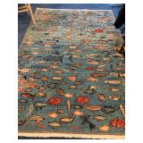 Gabbeh Area Rug with Fish Motif
