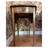 Sheraton Style Inlaid Single Drawer Stand, PAIR