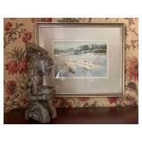 South American Marble Figure, Water Color by Robert Eric Moore