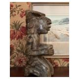 South American Marble Figure, Water Color by Robert Eric Moore