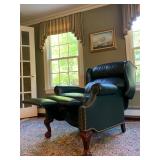 Hancock and Moore Leather Recliner with Nail Head Trim