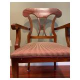 Medallion Back Armchairs, PAIR