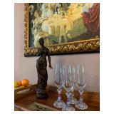 Crystal Stemware, Bronze Statue