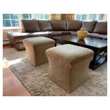 Calico Corners Upholstered Stools, PAIR