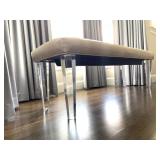 Lucite Leg End of Bed Bench with Embossed Leather Seat