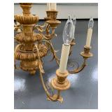 Gilt Wood and Wrought Iron Twelve Arm Chandelier