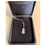 Tiffany Sterling Cello Charm Necklace