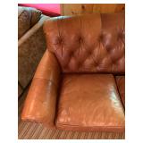 15. Tufted Rolled Back Leather Two Seat Sofa, 72 x 39 x 37