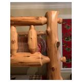 12. Cedar Log Bunk Bed, SET. Set includes bunk beds, 87 x 48 x 71, PLUS four drawer dresser, 44 x 24