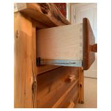 12. Cedar Log Bunk Bed, SET. Set includes bunk beds, 87 x 48 x 71, PLUS four drawer dresser, 44 x 24