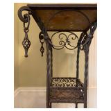 30. Wrought Iron Stand with Marble Top, 17 x 17 x 3230. Wrought Iron Stand with Marble Top, 17 x 17 