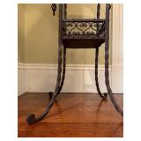 30. Wrought Iron Stand with Marble Top, 17 x 17 x 32