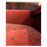 20. Antique Empire Sofa, 84 x 26 x 33. Upholstry has minor wear, wood shows cracks, only chip shown 