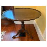 22. Pie Crust Table, 32 x 29, visible scratches to top, see pictures