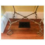 24. PAIR, Slate Top Wrought Iron Base Stands, 29 x 22 x 30