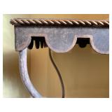 24. PAIR, Slate Top Wrought Iron Base Stands, 29 x 22 x 30