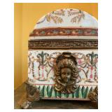 26. Reproduction Lidded Porcelain Container with Crazing, 9 x 5 x 7
