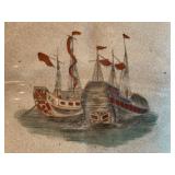 27. Reproduction Urn with Shipyard, 11 x 14 x 10