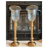29. PAIR, Tall Brass Candle Holders, 28"h