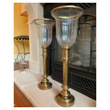 29. PAIR, Tall Brass Candle Holders, 28"h