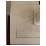 2. PAIR, Hand Painted White and Cream with Patterned Drawer Bedside tables, 22 x 15 x 33. HALF INCH 