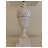 4. Marble Lamp, with crazing, 27" h. Shade is blown out on the interior.