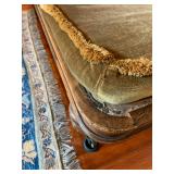 33. Antique Chaise with Carved Frame and Original Velvet Upholstery, 75 x 27 x 32, cushion is hard f