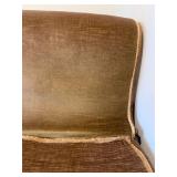 33. Antique Chaise with Carved Frame and Original Velvet Upholstery, 75 x 27 x 32, cushion is hard f