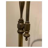35. Library Lamp with Cut out Shade, Adjustable, 57"h, pitting on brass, see pictures.