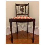 36. Inlaid Shieldback Side Chair, reupholstered