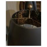 42. Oversized Brass Lamp with Marbled Shade