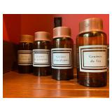 41. Glass Storage Jars with Fitted Copper Tops, Set of FOUR, 9"h