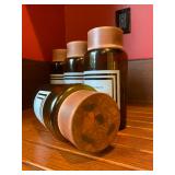 41. Glass Storage Jars with Fitted Copper Tops, Set of FOUR, 9"h