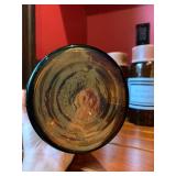 41. Glass Storage Jars with Fitted Copper Tops, Set of FOUR, 9"h