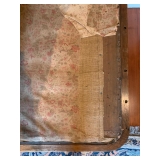 33. Antique Chaise with Carved Frame and Original Velvet Upholstery, 75 x 27 x 32, cushion is hard f