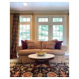 Ethan Allen Two Seat Sofa in Damask 
