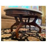 Antique Marble Top Cocktail Table 