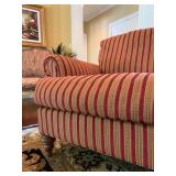 Ethan Allen Striped Velvet Armchair, Pair Available 