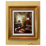 Kristina, Piano and Roses, Gilt Frame 