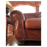 Leather Three Seat Sofa with Nail Head Trim, PAIR AVAILABLE 