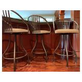 Set of SIX Swivel Bar Stools with Back 