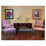 Heckman for Howard Miller Leather Top Mahogany Desk 