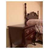 Sumter Furniture Mahogany Two Drawer Bed Side Tables, PAIR 