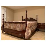 Sumter Furniture Mahogany Chippendale Four Post Bed 